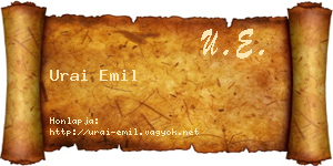 Urai Emil névjegykártya